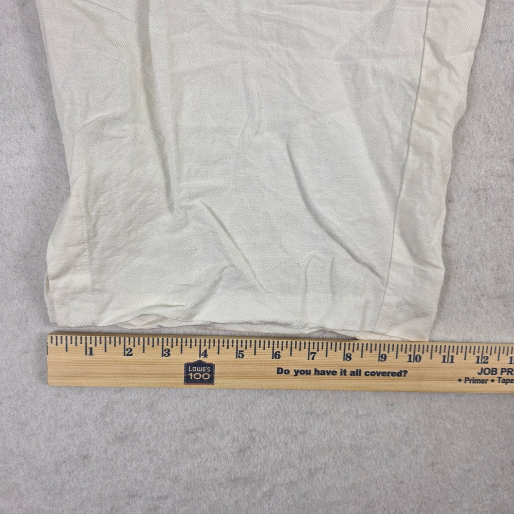 Lane Bryant Women 18 Crop Pants Ivory Excellent Linen Blend Drawstring Casual - Picture 8 of 10